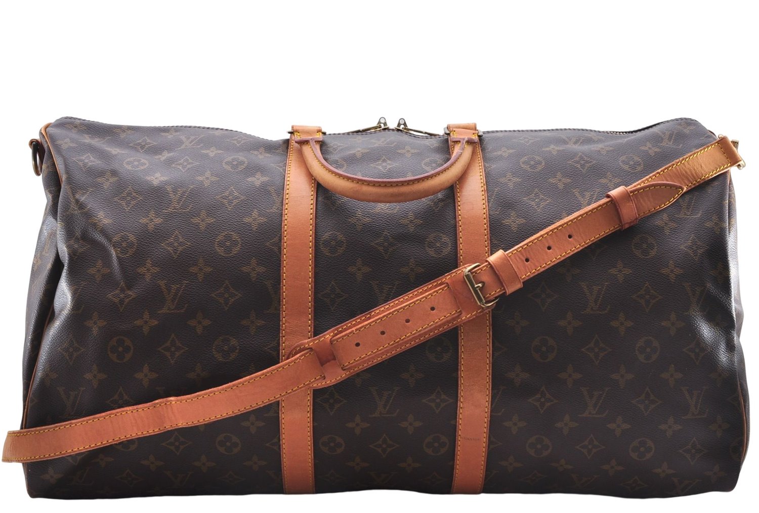 Auth Louis Vuitton Monogram Keepall Bandouliere 55 Boston Bag M41414 LV 1354E