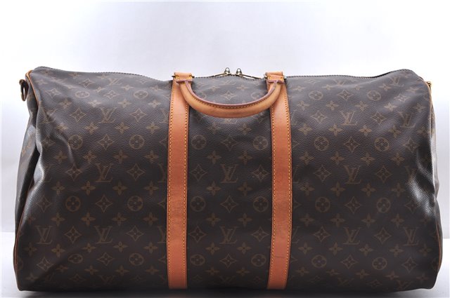 Auth Louis Vuitton Monogram Keepall Bandouliere 55 Boston Bag M41414 LV 1354E