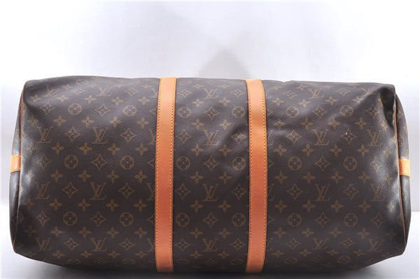 Auth Louis Vuitton Monogram Keepall Bandouliere 55 Boston Bag M41414 LV 1354E