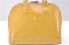 Authentic Louis Vuitton Vernis Alma PM Hand Bag Purse Yellow M91445 LV 1354F