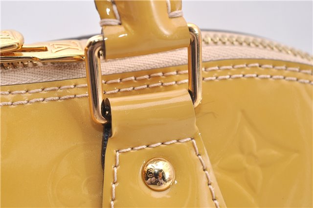 Authentic Louis Vuitton Vernis Alma PM Hand Bag Purse Yellow M91445 LV 1354F