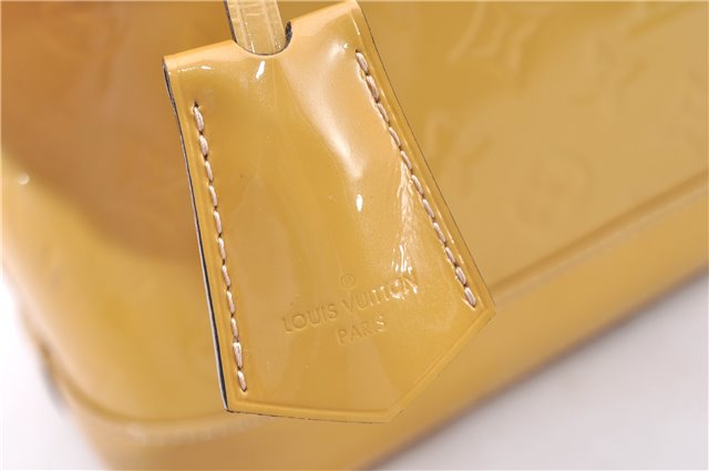 Authentic Louis Vuitton Vernis Alma PM Hand Bag Purse Yellow M91445 LV 1354F