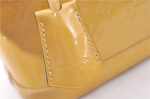 Authentic Louis Vuitton Vernis Alma PM Hand Bag Purse Yellow M91445 LV 1354F