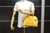 Authentic Louis Vuitton Vernis Alma PM Hand Bag Purse Yellow M91445 LV 1354F