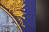 Authentic HERMES Carre 90 Scarf "MARINE ET CAVALERIE" Silk Navy Blue 1354I