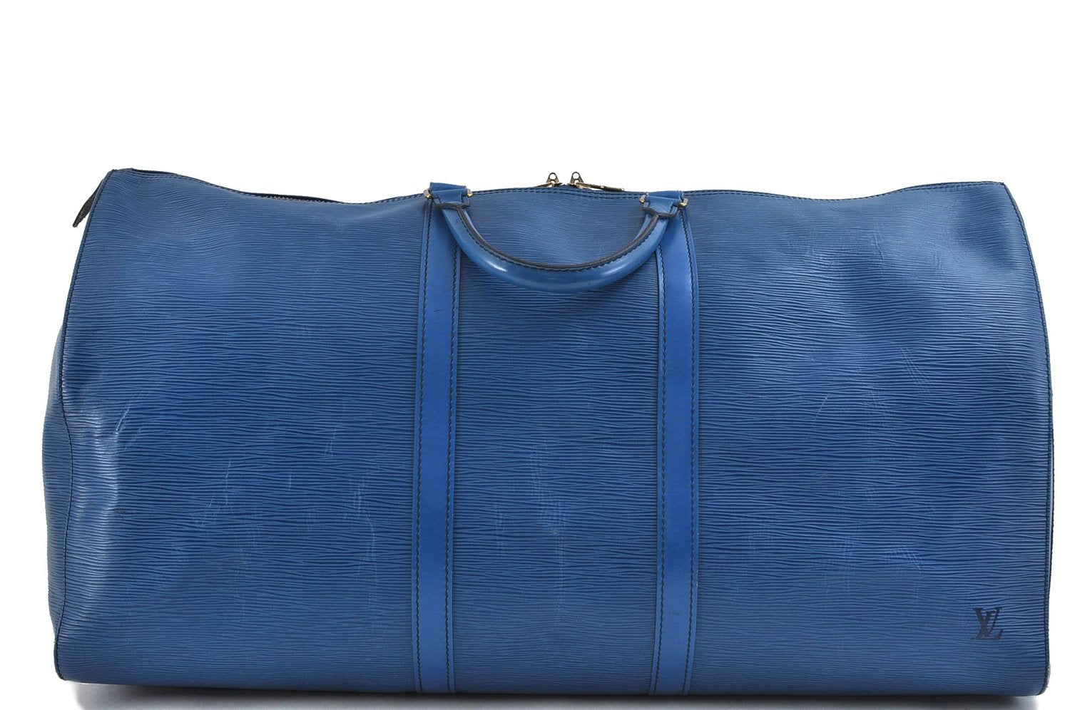 Authentic Louis Vuitton Epi Keepall 60 Boston Bag Blue M42945 LV 1355D