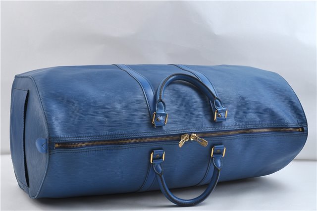 Authentic Louis Vuitton Epi Keepall 60 Boston Bag Blue M42945 LV 1355D