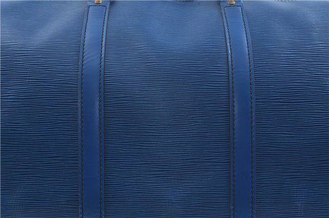 Authentic Louis Vuitton Epi Keepall 60 Boston Bag Blue M42945 LV 1355D