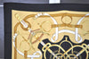 Authentic HERMES Carre 90 Scarf "Eperon d'Or" Silk Black 1355I