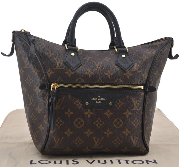 Authentic Louis Vuitton Monogram Tournelle PM 2Way Tote Bag M44057 Black 1356E