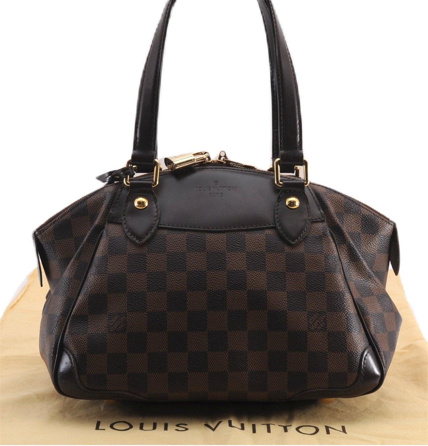 Authentic Louis Vuitton Damier Verona PM Shoulder Boston Bag N41117 LV 1356F
