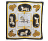 Authentic HERMES Carre 90 Scarf "GRAND APPARAT" Silk Black 1356I