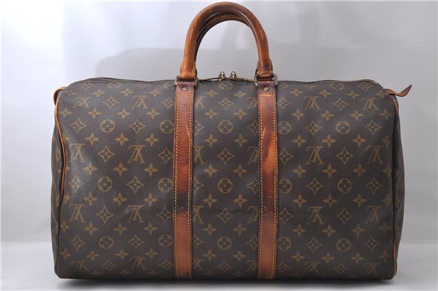 Authentic Louis Vuitton Monogram Keepall 45 Boston Bag M41428 LV 1357D