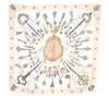 Authentic HERMES Carre 90 Scarf "LES CLES" Silk Pink 1357G