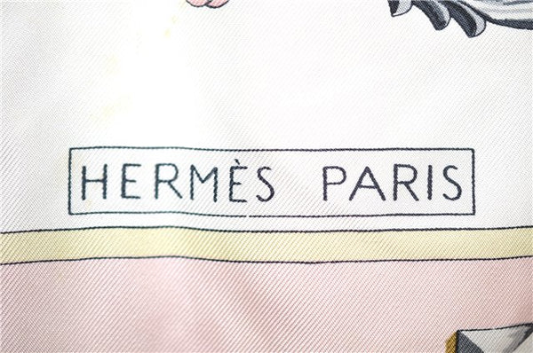 Authentic HERMES Carre 90 Scarf "LES CLES" Silk Pink 1357G