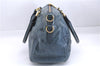 Authentic PRADA Leather Nappa 2Way Shoulder Hand Bag Blue 1358E