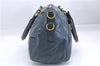 Authentic PRADA Leather Nappa 2Way Shoulder Hand Bag Blue 1358E