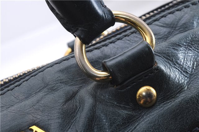 Authentic PRADA Leather Nappa 2Way Shoulder Hand Bag Blue 1358E