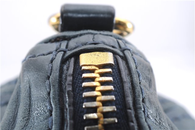 Authentic PRADA Leather Nappa 2Way Shoulder Hand Bag Blue 1358E
