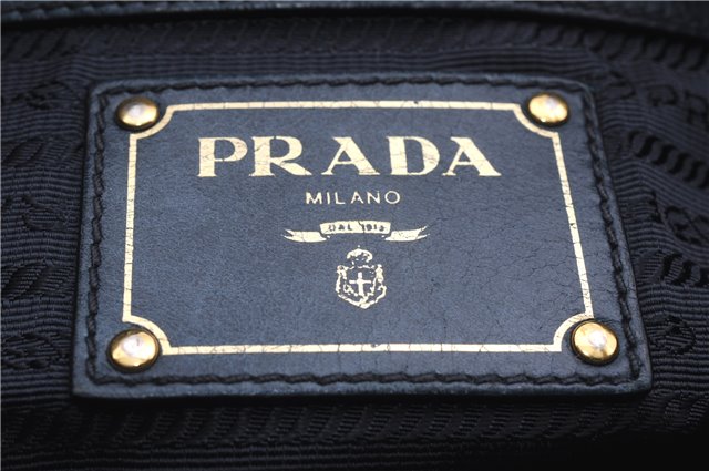 Authentic PRADA Leather Nappa 2Way Shoulder Hand Bag Blue 1358E