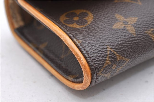 Authentic Louis Vuitton Monogram Pochette Twin PM Shoulder Bag M51854 LV 1359D