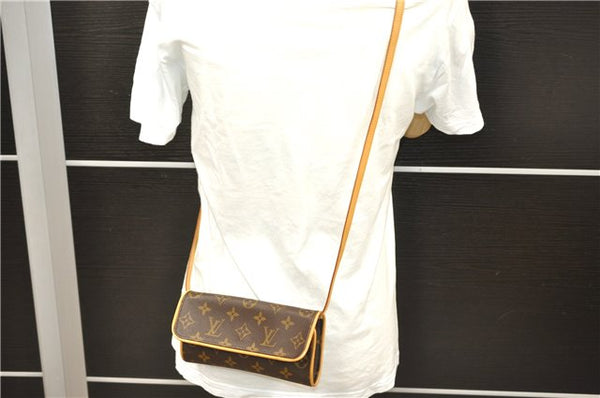 Authentic Louis Vuitton Monogram Pochette Twin PM Shoulder Bag M51854 LV 1359D