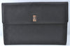Authentic GUCCI Documents Case Purse GG Nylon Leather Black 1360C