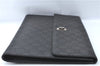 Authentic GUCCI Documents Case Purse GG Nylon Leather Black 1360C