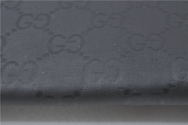 Authentic GUCCI Documents Case Purse GG Nylon Leather Black 1360C