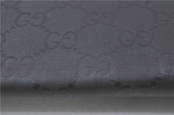 Authentic GUCCI Documents Case Purse GG Nylon Leather Black 1360C