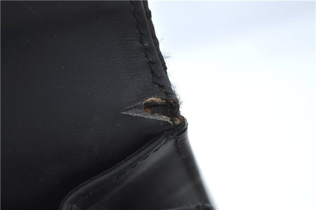 Authentic GUCCI Documents Case Purse GG Nylon Leather Black 1360C