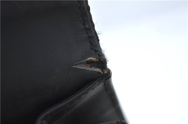 Authentic GUCCI Documents Case Purse GG Nylon Leather Black 1360C