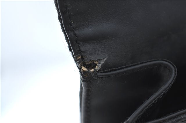 Authentic GUCCI Documents Case Purse GG Nylon Leather Black 1360C