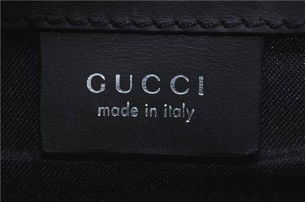 Authentic GUCCI Documents Case Purse GG Nylon Leather Black 1360C