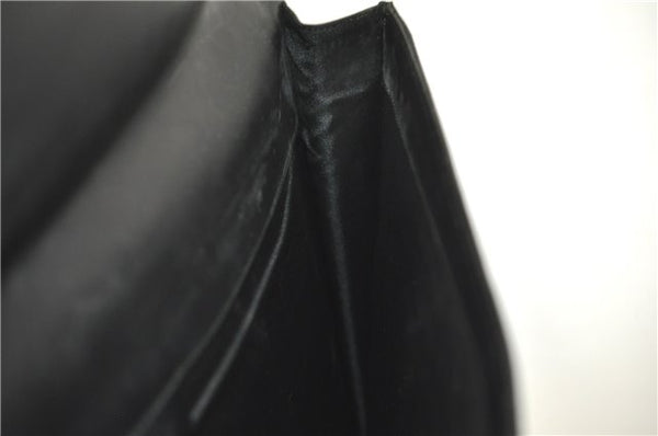 Authentic GUCCI Documents Case Purse GG Nylon Leather Black 1360C