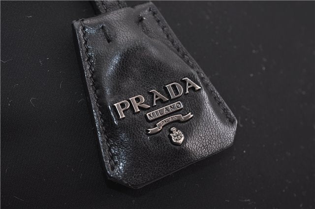 Authentic PRADA Nylon 2Way Leather Shoulder Tote Bag Black 1360D