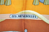 Authentic HERMES Carre 90 Scarf "LES MUSEROLLES" Silk Brown 1362G