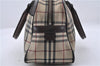 Authentic BURBERRY Vintage Nova Check Canvas Leather Hand Bag Purse Beige 1363D