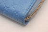 Authentic GUCCI Micro Guccissima GG Leather Long Wallet 449391 Light Blue 1363I