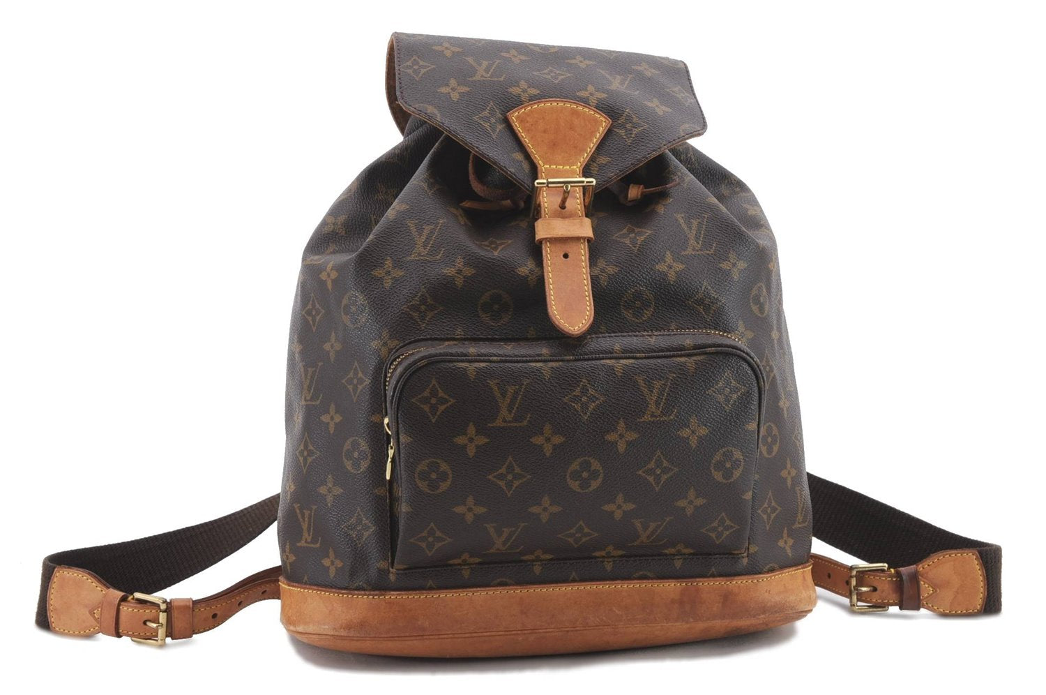 Authentic Louis Vuitton Monogram Montsouris GM Backpack M51135 LV 1364D