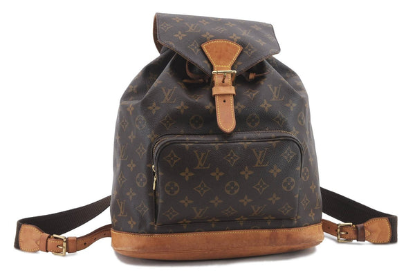 Authentic Louis Vuitton Monogram Montsouris GM Backpack M51135 LV 1364D