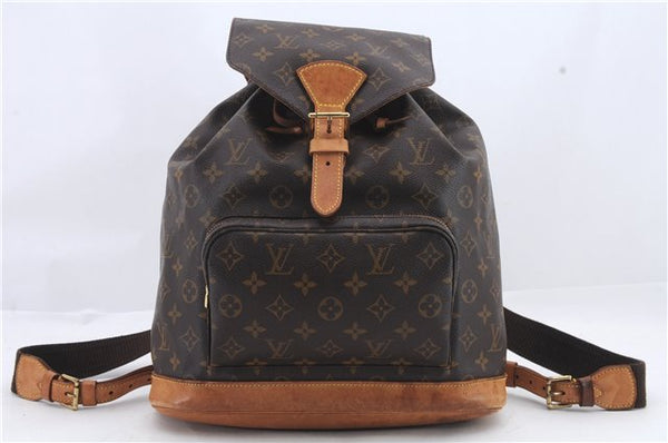 Authentic Louis Vuitton Monogram Montsouris GM Backpack M51135 LV 1364D