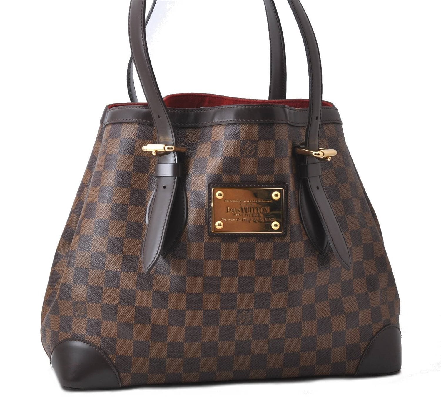 Authentic Louis Vuitton Damier Hampstead MM Shoulder Tote Bag N51204 LV 1365D