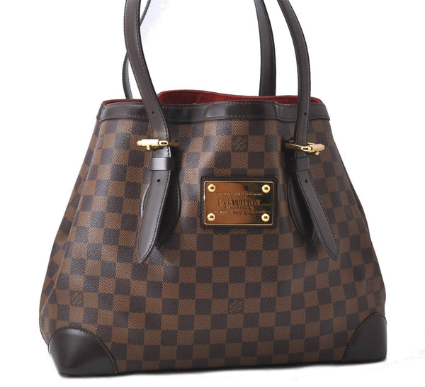 Authentic Louis Vuitton Damier Hampstead MM Shoulder Tote Bag N51204 LV 1365D
