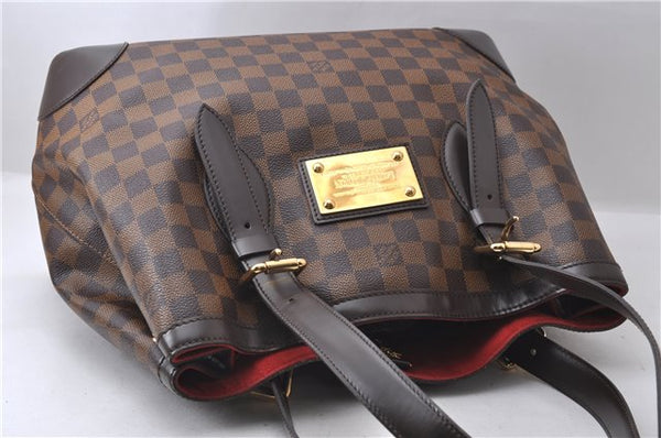 Authentic Louis Vuitton Damier Hampstead MM Shoulder Tote Bag N51204 LV 1365D