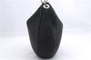 Authentic Christian Dior Mesh Design Chain Shoulder Tote Bag Leather Black 1365E