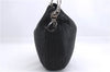 Authentic Christian Dior Mesh Design Chain Shoulder Tote Bag Leather Black 1365E