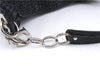 Authentic Christian Dior Mesh Design Chain Shoulder Tote Bag Leather Black 1365E