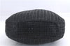 Authentic Christian Dior Mesh Design Chain Shoulder Tote Bag Leather Black 1365E