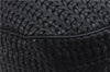 Authentic Christian Dior Mesh Design Chain Shoulder Tote Bag Leather Black 1365E